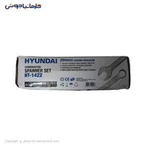 ست آچار یک سر رینگ یک سر تخت هیوندای 22 عددی مدل HT-1422