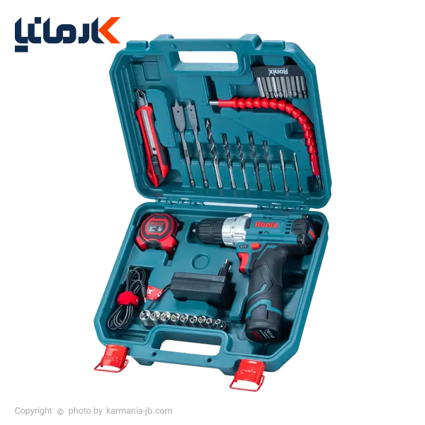 قیمت کیت دریل شارژی چکشی 35 پارچه رونیکس مدل RS-8611 ترب