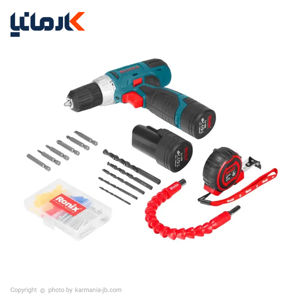 قیمت کیت دریل شارژی 12 ولت رونیکس RS-8012 ابزارمارکت