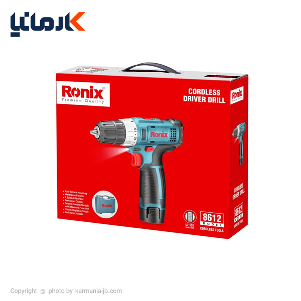 قیمت دریل شارژی رونیکس 12 ولت 8612 ترب