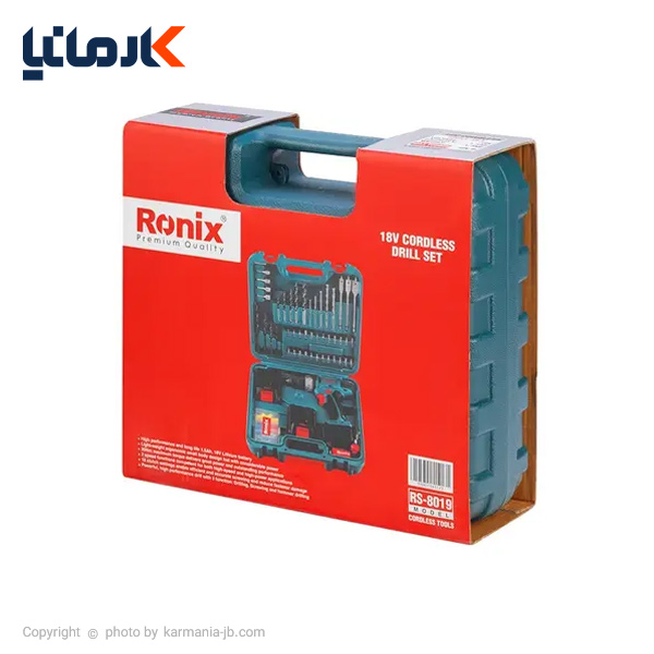 قیمت کیت شارژی 18 ولت 53 پارچه رونیکس RS-8019 ابزارمارکت