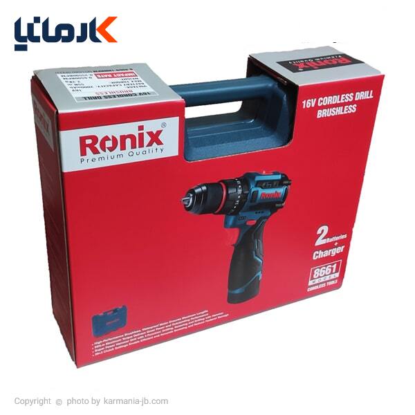 دریل شارژی چکشی رونیکس براشلس لیتیوم 16 ولت مدل 8661
