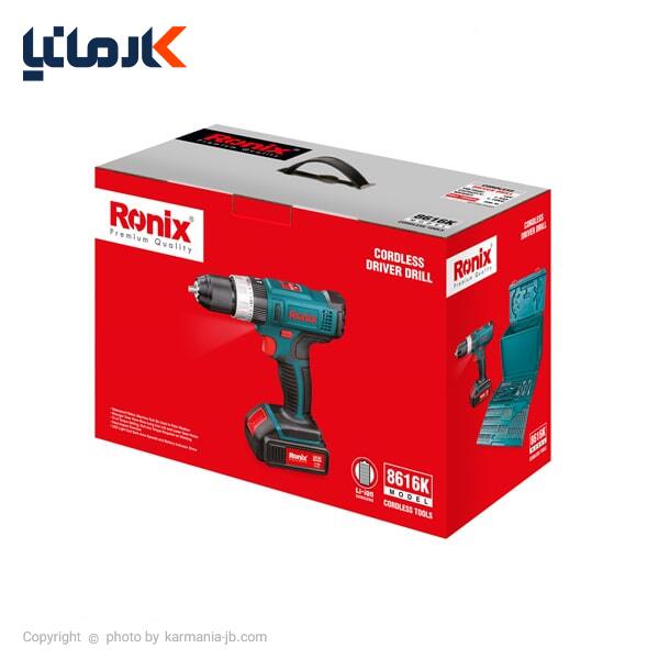 دریل شارژی چکشی رونیکس لیتیوم 16 ولت مدل 8616k