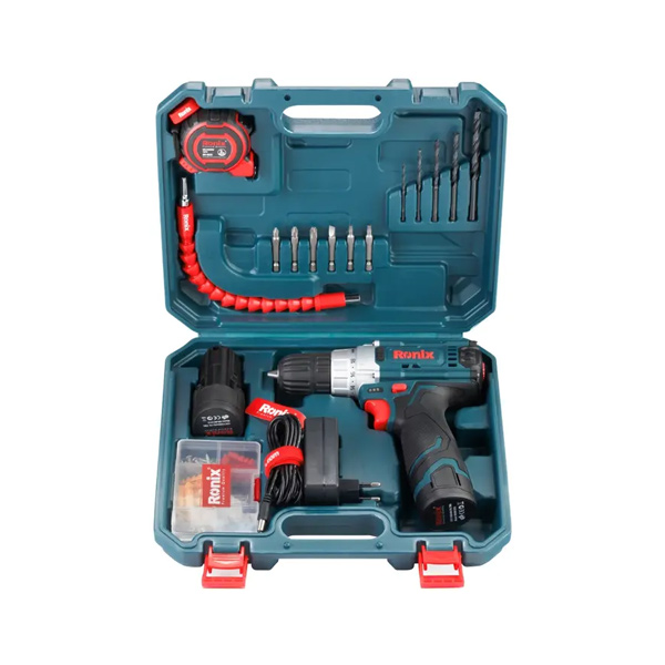 کیت دریل شارژی 12 ولت 19 پارچه رونیکس مدل RS-8613